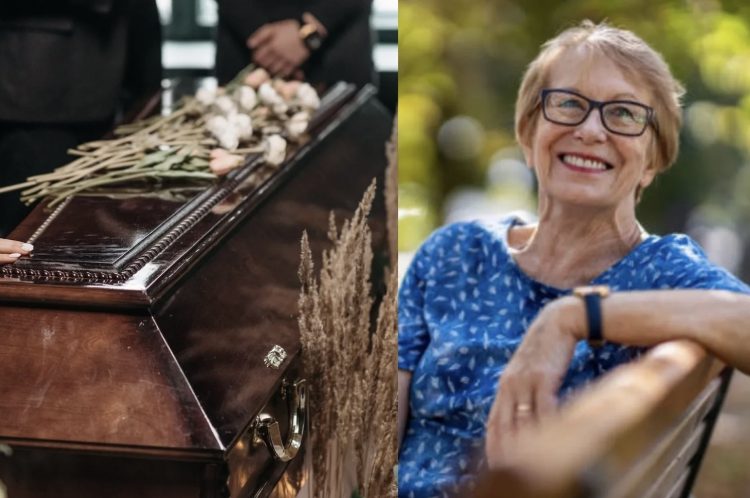 Hebzuchtige man wil al zijn geld in de kist meenemen. Zijn weduwe lost zijn wens geniaal op