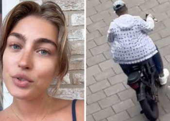 Knappe Sophie wordt lastiggevallen door fatbiker en vraagt hulp voordat het te laat is
