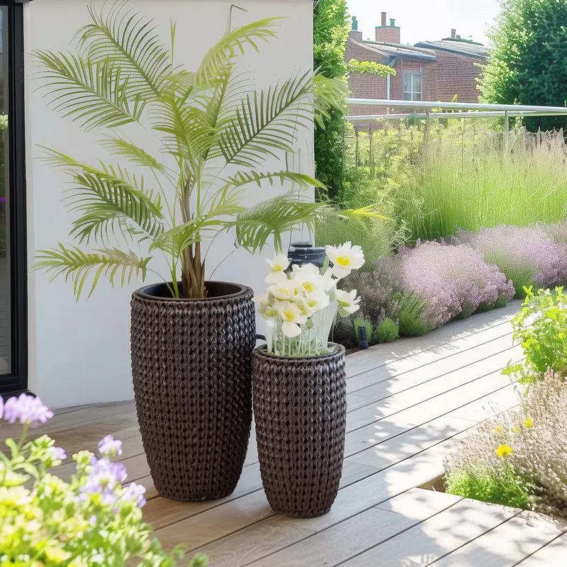 Set van 2 plantenpotten – zwart