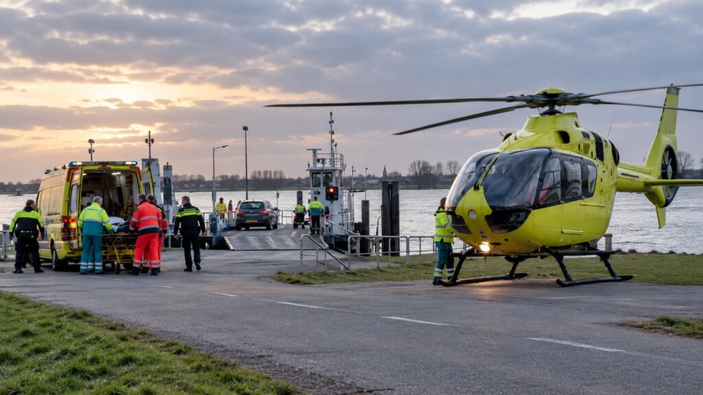 Noodlottig ongeval bij veerpont: man overlijdt na ongeluk met vrouw en kind