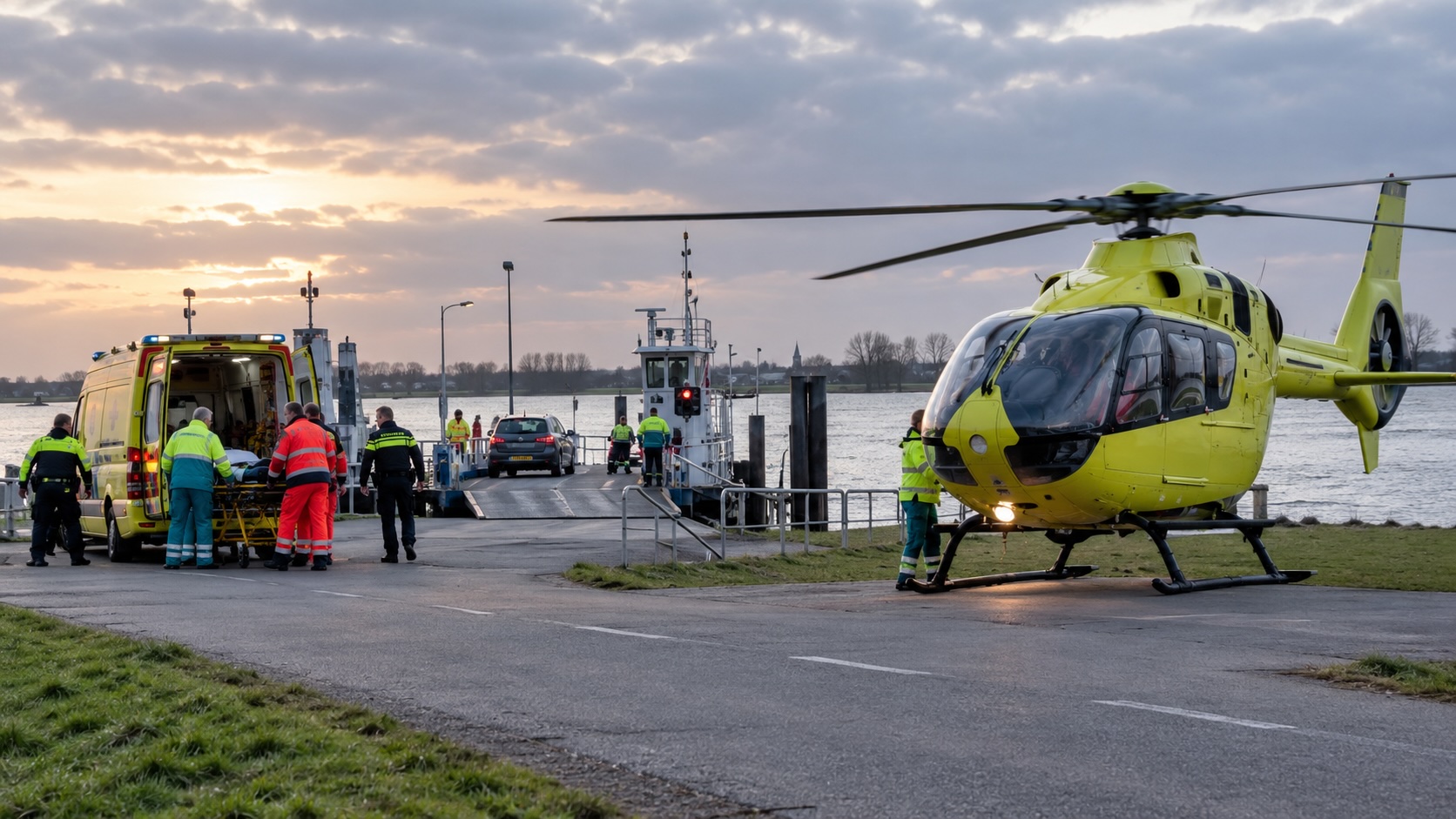 Noodlottig ongeval bij veerpont: man overlijdt na ongeluk met vrouw en kind
